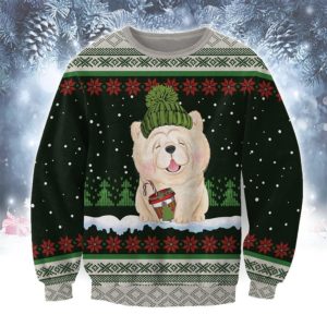Cute Chow Chow In The Snow Christmas Sweatshirt 3D Sweatshirt Black S