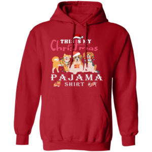 Cute Dog This is My Christmas Pajama Shirt Hoodie Red S