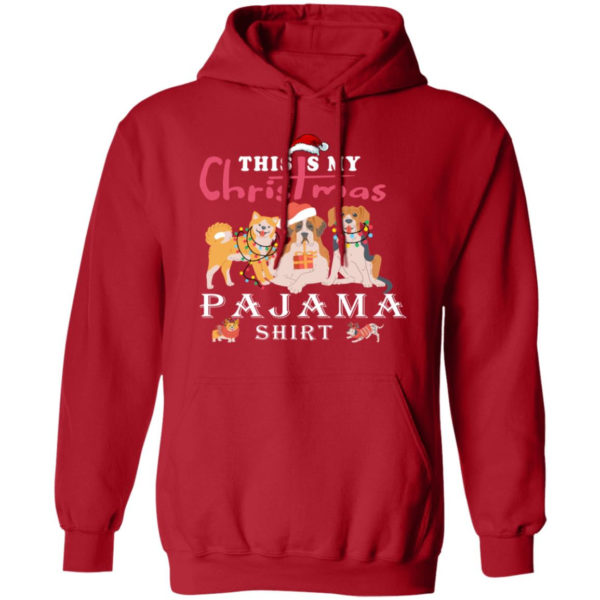 Cute Dog This is My Christmas Pajama Shirt Hoodie Red S