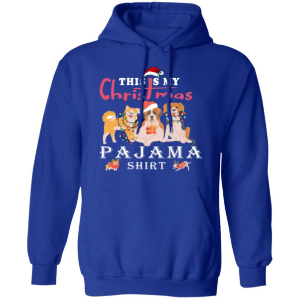 Cute Dog This is My Christmas Pajama Shirt Hoodie Royal S