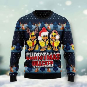 Cute Duck Merry Quacker Sweater AOP Sweater Navy S