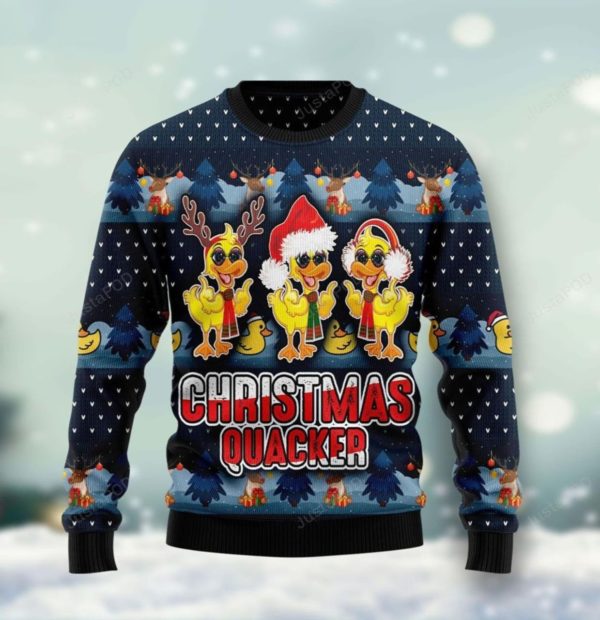 Cute Duck Merry Quacker Sweater AOP Sweater Navy S