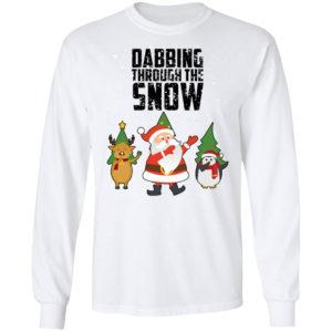 Dabbing Through The Snow Santa Christmas Shirt LS Ultra Cotton T-Shirt White S