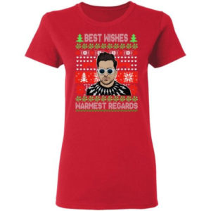 David Best Wishes Warmest Regards Christmas Shirt Ladies T-Shirt Red S