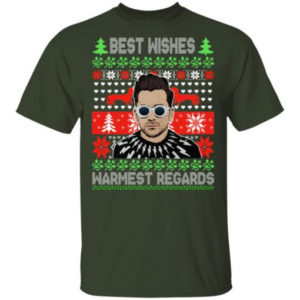 David Best Wishes Warmest Regards Christmas Shirt Unisex T-Shirt Forest Green S