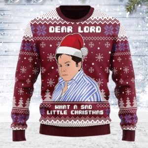 Dear Lord What A Sad Little Christmas Christmas Sweater AOP Sweater Maroon S
