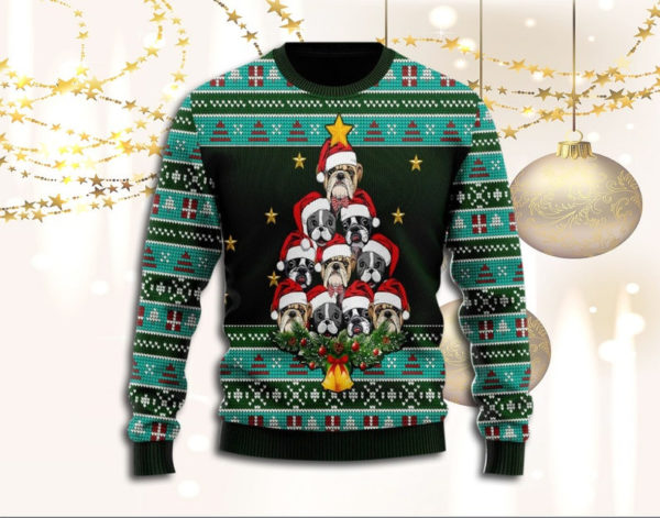 Dog Tree Star Merry Christmas ugly Sweater product photo 2