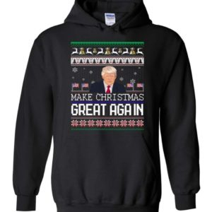 Donald Trump American Flag Make Christmas Great Again Christmas Shirt Hoodie Black S