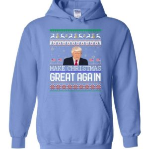Donald Trump American Flag Make Christmas Great Again Christmas Shirt Hoodie Carolina Blue S