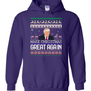 Donald Trump American Flag Make Christmas Great Again Christmas Shirt Hoodie Purple S