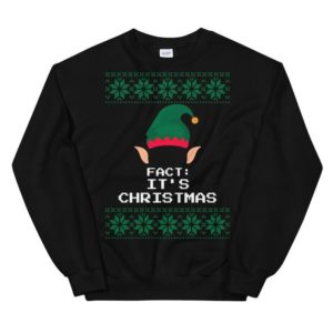 Dwight Schrute Elf Fact It's Christmas Sweatshirt Sweatshirt Black S