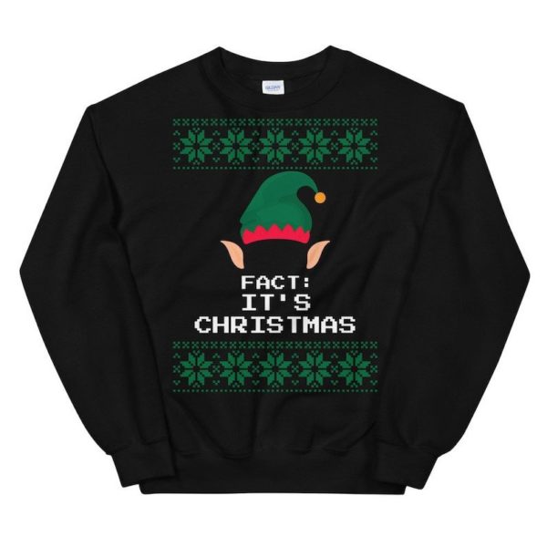 Dwight Schrute Elf Fact It's Christmas Sweatshirt Sweatshirt Black S