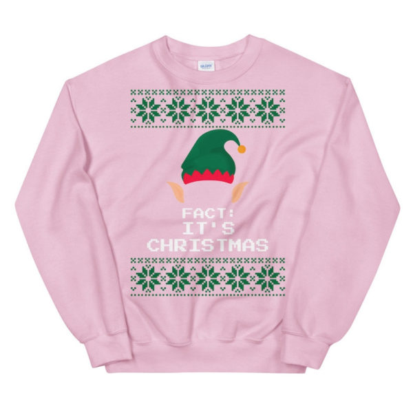 Dwight Schrute Elf Fact It's Christmas Sweatshirt Sweatshirt Light Pink S