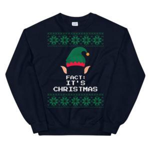 Dwight Schrute Elf Fact It's Christmas Sweatshirt Sweatshirt Navy S