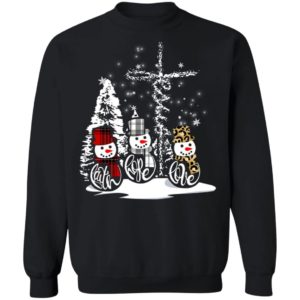 Faith hope love snow man christmas shirt Crewneck Sweatshirt Black S