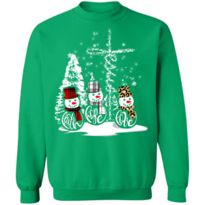 Faith hope love snow man christmas shirt Crewneck Sweatshirt Irish Green S
