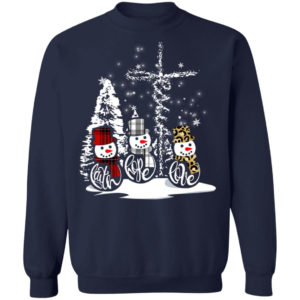 Faith hope love snow man christmas shirt Crewneck Sweatshirt Navy S