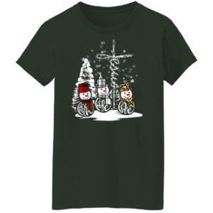 Faith hope love snow man christmas shirt Ladies T-Shirt Forest Green S