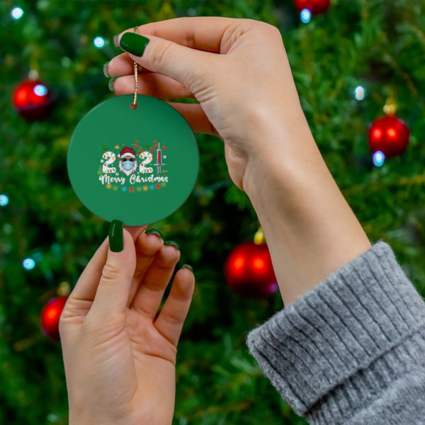 Family 2021 Merry Christmas Ceramic Ornaments product photo 2