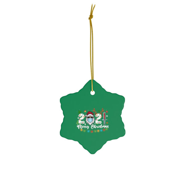 Family 2021 Merry Christmas Ceramic Ornaments Snowflake One Size