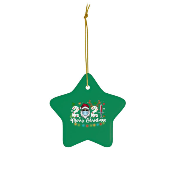Family 2021 Merry Christmas Ceramic Ornaments Star One Size