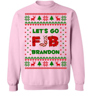 FJB Let’s Go Brandon Christmas Shirt Crewneck Pullover Sweatshirt Light Pink S