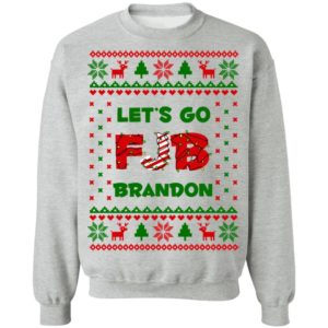 FJB Let’s Go Brandon Christmas Shirt Crewneck Pullover Sweatshirt Sport Grey S