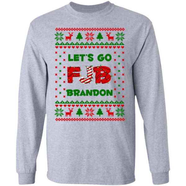 FJB Let’s Go Brandon Christmas Shirt LS Ultra Cotton T-Shirt Sport Grey S