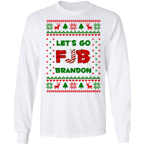 FJB Let’s Go Brandon Christmas Shirt LS Ultra Cotton T-Shirt White S