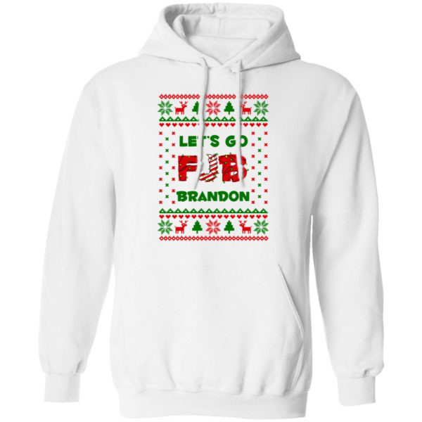 FJB Let’s Go Brandon Christmas Shirt Pullover Hoodie White S