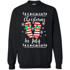 Flip Flops Christmas In July Christmas Sweatshirt Sweatshirt Black S