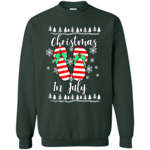 Flip Flops Christmas In July Christmas Sweatshirt Sweatshirt Forest Green S