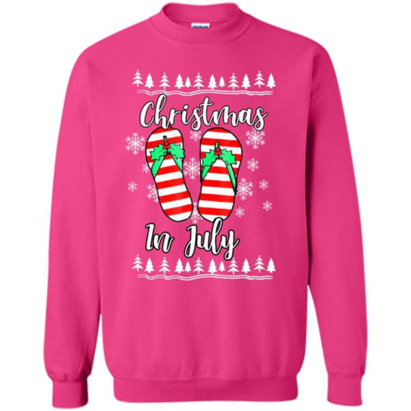 Flip Flops Christmas In July Christmas Sweatshirt Sweatshirt Heliconia S