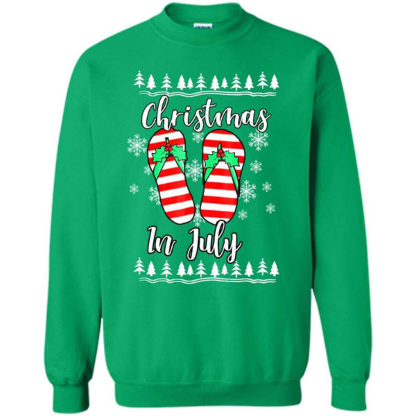Flip Flops Christmas In July Christmas Sweatshirt Sweatshirt Irish Green S