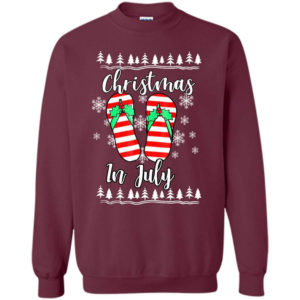 Flip Flops Christmas In July Christmas Sweatshirt Sweatshirt Maroon S