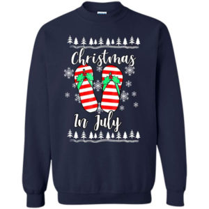 Flip Flops Christmas In July Christmas Sweatshirt Sweatshirt Navy S
