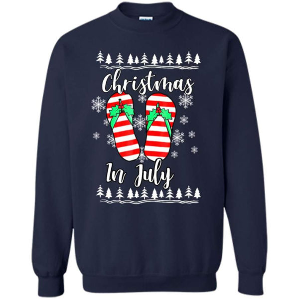 Flip Flops Christmas In July Christmas Sweatshirt Sweatshirt Navy S