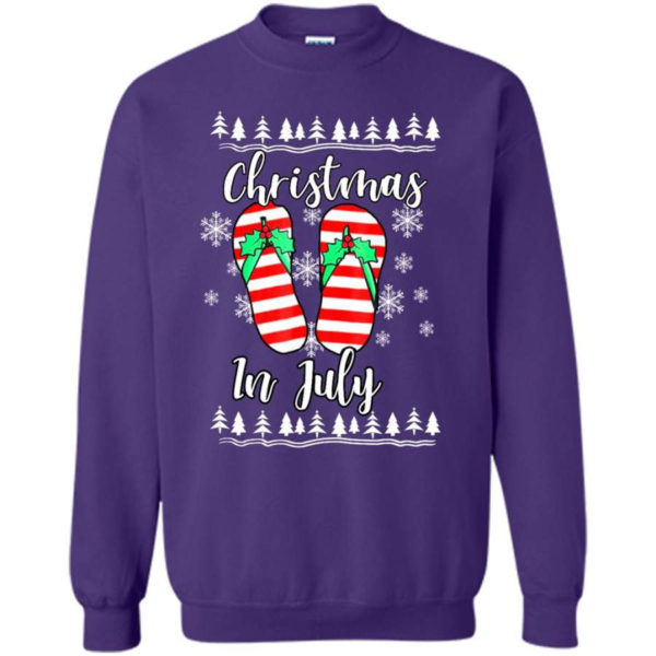 Flip Flops Christmas In July Christmas Sweatshirt Sweatshirt Purple S