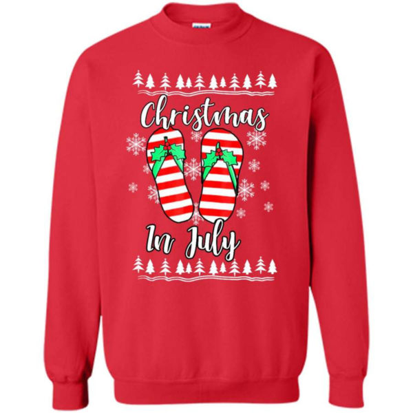 Flip Flops Christmas In July Christmas Sweatshirt Sweatshirt Red S