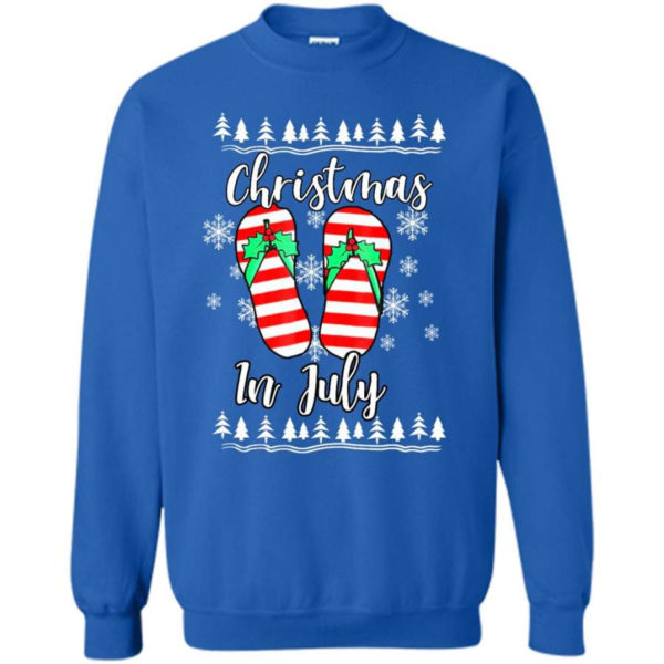 Flip Flops Christmas In July Christmas Sweatshirt Sweatshirt Royal S