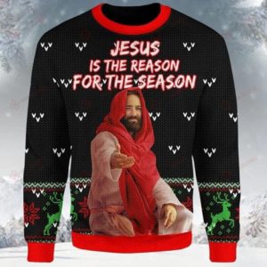 Focus On Jesus Is The Reason For The Season Christmas Sweater AOP Sweater Black S
