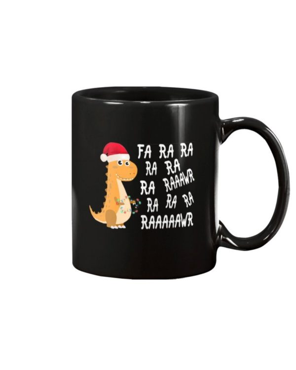 Funny Baby Dinosaur Santa Fa Ra Ra Christmas Coffee Mug Mug 11oz Black One Size