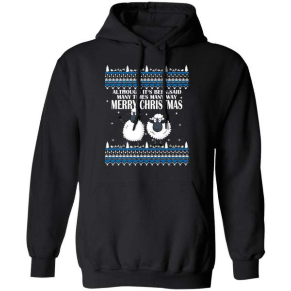 Funny Christmas Couple Sheep Christmas Shirt Hoodie Black S