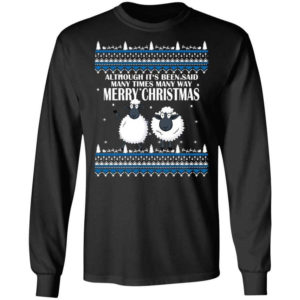 Funny Christmas Couple Sheep Christmas Shirt Long Sleeve Black S