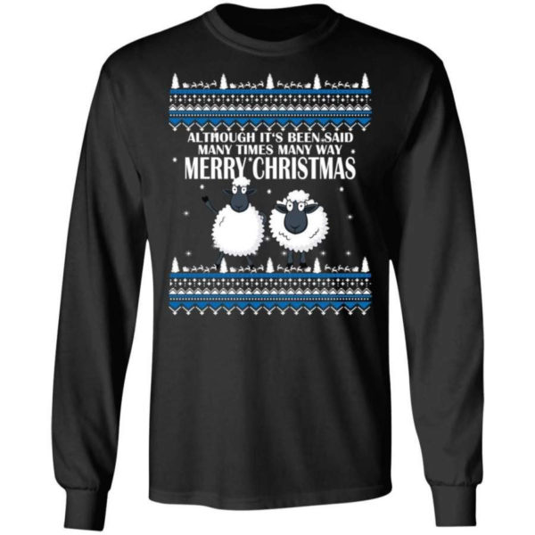 Funny Christmas Couple Sheep Christmas Shirt Long Sleeve Black S