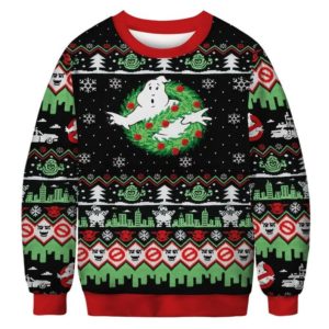 Funny Christmas Ghostbusters Christmas Sweater AOP Sweater Black S