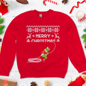 Funny Christmas Grinch Stealing Christmas Sweatshirt Sweatshirt Red S