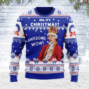Funny Christmas Oh It's Christmas? Awesome Wow! Queen Christmas 3D Sweater AOP Sweater Blue S