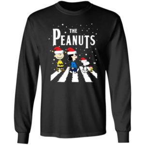 Funny Christmas The Peanuts Abbey Road Christmas Shirt Long Sleeve Black S