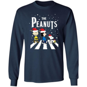 Funny Christmas The Peanuts Abbey Road Christmas Shirt Long Sleeve Navy S